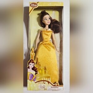 Disney Collection Princess Belle Doll 12" Glitter Yellow Gown Beauty & The Beast